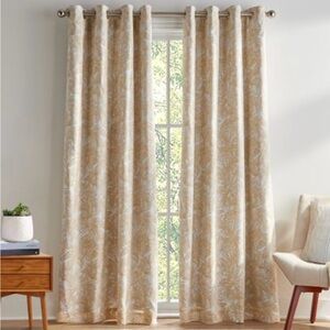 Tommy Hilfiger Tropical Floral Curtain Panel Pair Sahara Sun - 108 Inches